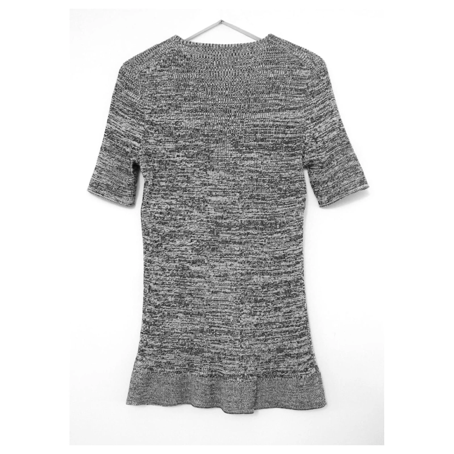 Christian Dior SS15 Haut à Ourlet Basque En Tricot De Soie/coton Gris Anthracite 3 Christian Dior SS15 Haut à Ourlet Basque En Tricot De Soie/coton Gris Anthracite – Image 3