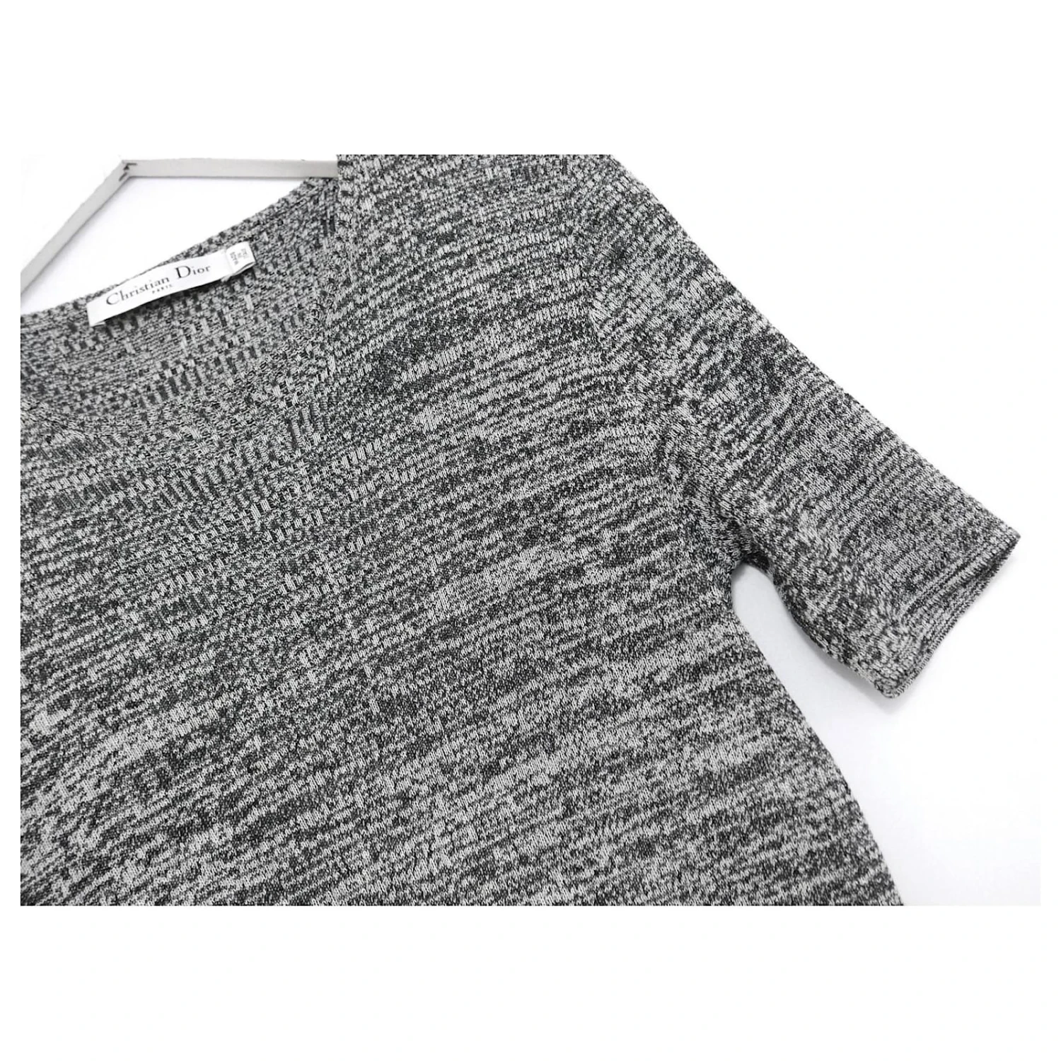 Christian Dior SS15 Haut à Ourlet Basque En Tricot De Soie/coton Gris Anthracite 4 Christian Dior SS15 Haut à Ourlet Basque En Tricot De Soie/coton Gris Anthracite – Image 4