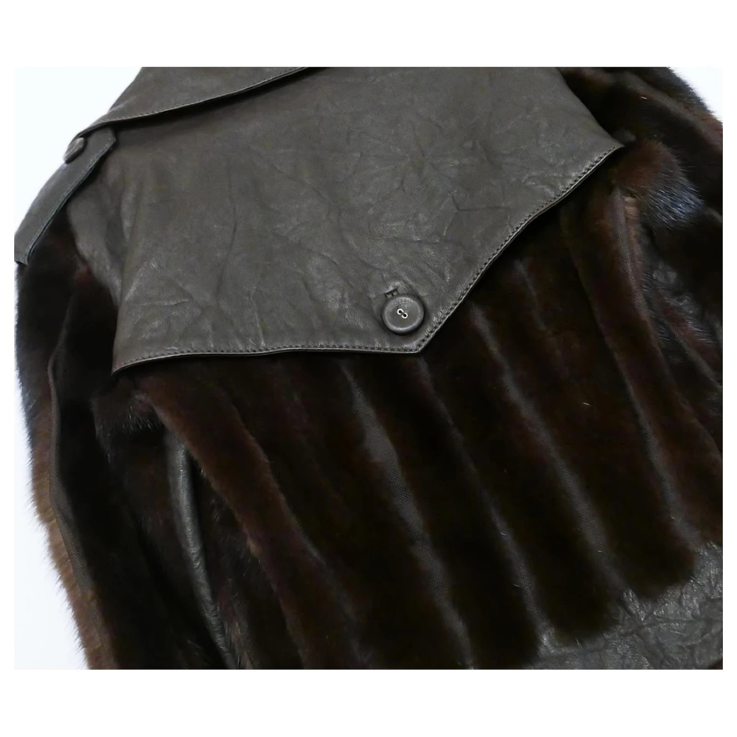 L'automne De Christian Dior X John Galliano 2006 Vison, Perfecto En Cuir Et Tulle Marron 10 L'automne De Christian Dior X John Galliano 2006 Vison, Perfecto En Cuir Et Tulle Marron – Image 10