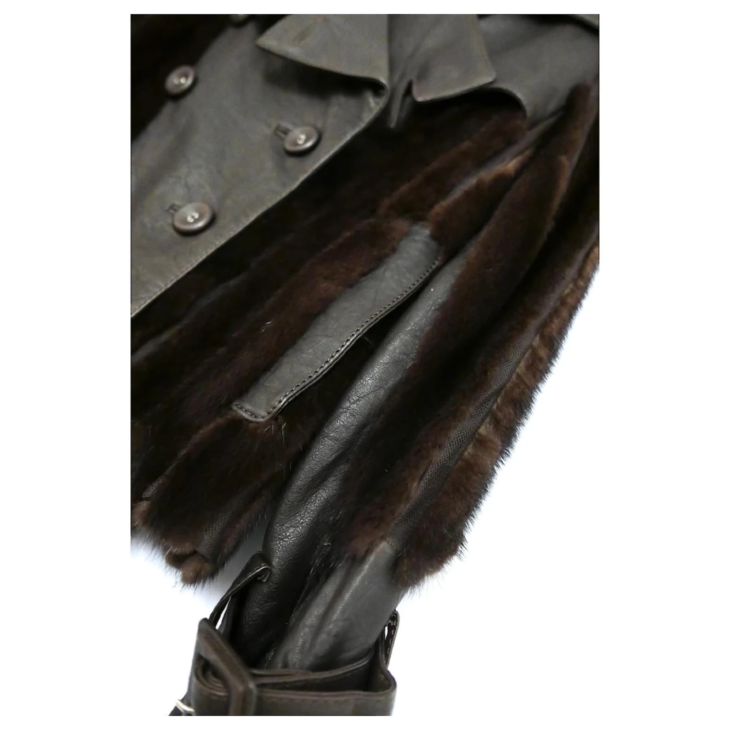 L'automne De Christian Dior X John Galliano 2006 Vison, Perfecto En Cuir Et Tulle Marron 5 L'automne De Christian Dior X John Galliano 2006 Vison, Perfecto En Cuir Et Tulle Marron – Image 5