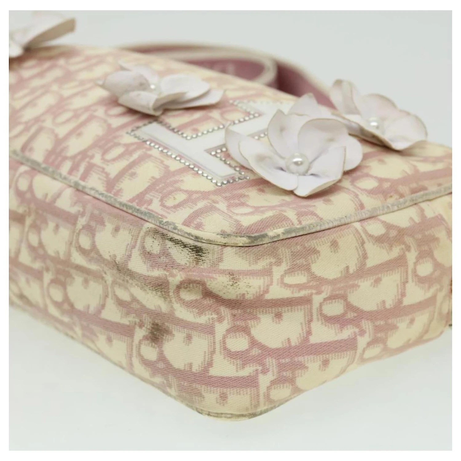 Christian Dior TrotterSac à Bandoulière Fleur En Toile Rose Auth Rd2902 10 Christian Dior TrotterSac à Bandoulière Fleur En Toile Rose Auth Rd2902 – Image 10