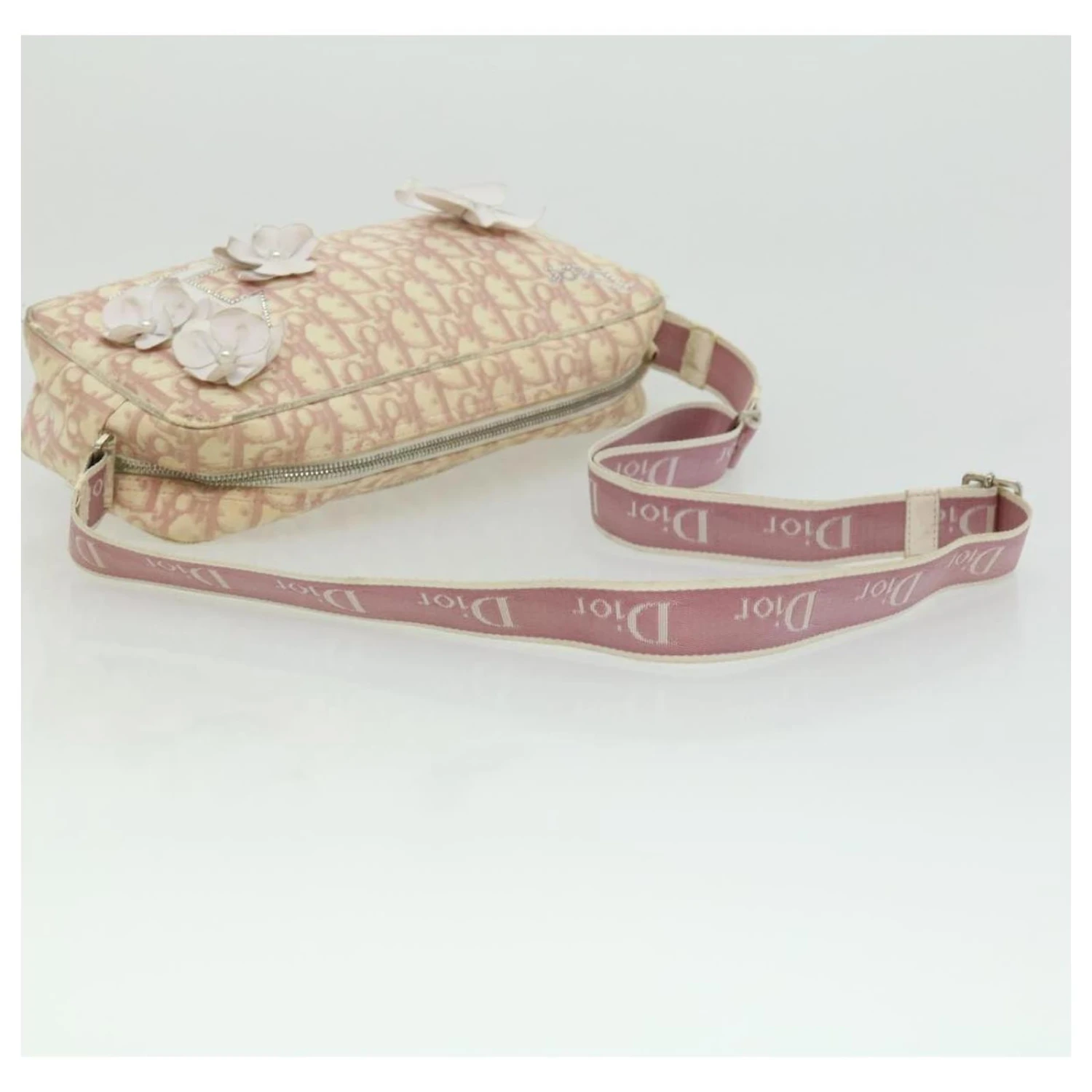 Christian Dior TrotterSac à Bandoulière Fleur En Toile Rose Auth Rd2902 7 Christian Dior TrotterSac à Bandoulière Fleur En Toile Rose Auth Rd2902 – Image 7