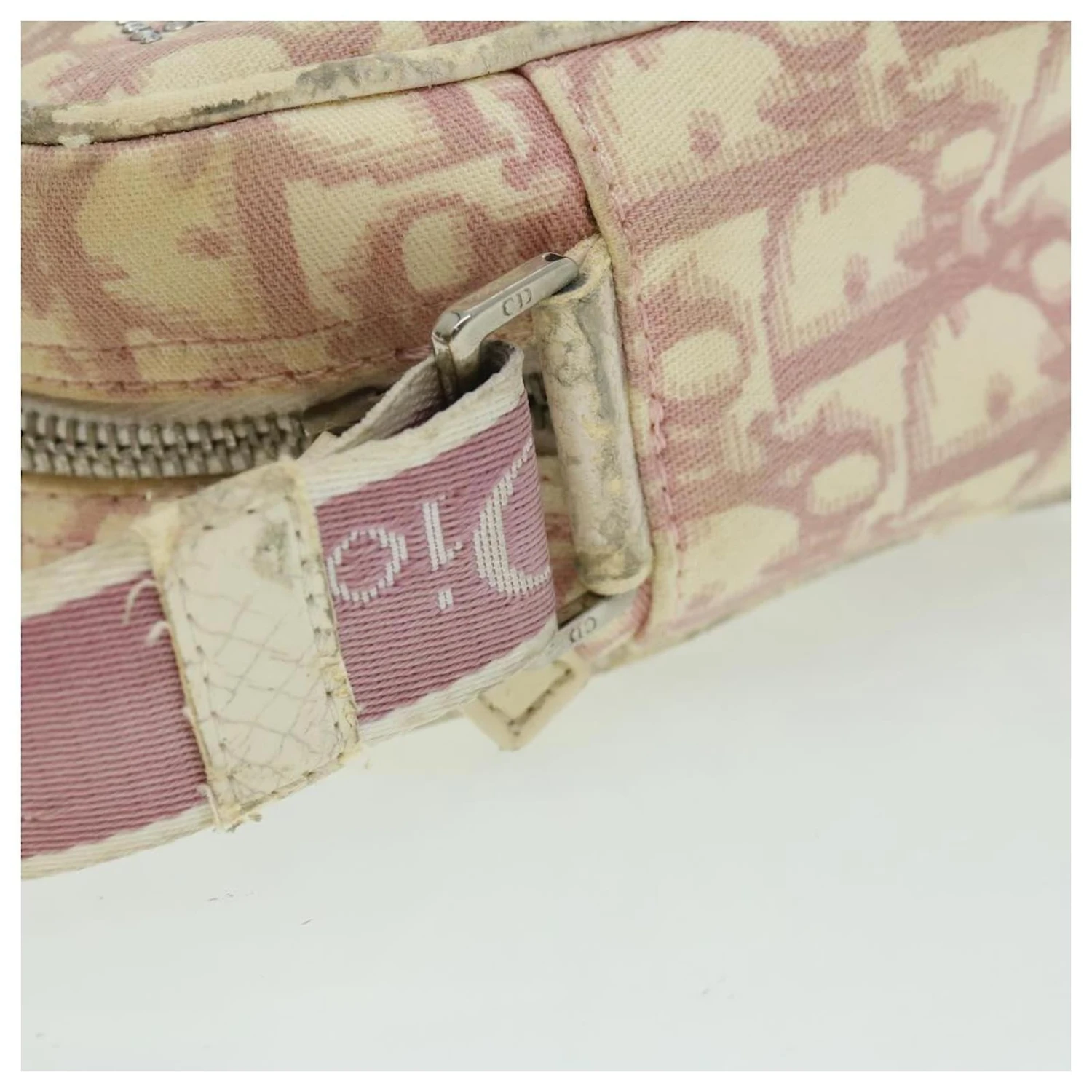 Christian Dior TrotterSac à Bandoulière Fleur En Toile Rose Auth Rd2902 8 Christian Dior TrotterSac à Bandoulière Fleur En Toile Rose Auth Rd2902 – Image 8