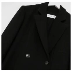 Christian Dior Pré-automne 2015 Manteau évasé En Laine Noire à Revers En Tricot -Outlet Élégance DIOR 670789 6