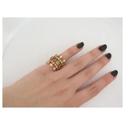 BAGUE DIOR JOAILLERIE QUATRE EPICES OR 18K DIAMANTS 8 PIERRES 4.9 CT RING Doré 18 BAGUE DIOR JOAILLERIE QUATRE EPICES OR 18K DIAMANTS 8 PIERRES 4.9 CT RING Doré -Outlet Élégance DIOR 671103 9