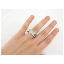 BAGUE CHRISTIAN DIOR GOURMETTE GM OR BLANC 38 DIAMANTS 0.8CT GOLD RING Argenté -Outlet Élégance DIOR 678872 5