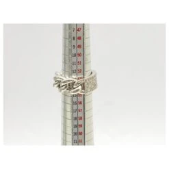 BAGUE CHRISTIAN DIOR GOURMETTE GM OR BLANC 38 DIAMANTS 0.8CT GOLD RING Argenté -Outlet Élégance DIOR 678872 7