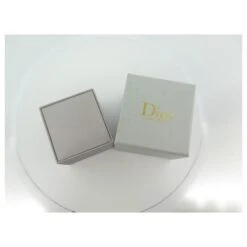 BAGUE CHRISTIAN DIOR GOURMETTE GM OR BLANC 38 DIAMANTS 0.8CT GOLD RING Argenté -Outlet Élégance DIOR 678872 8