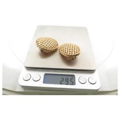 Christian Dior NEUF VINTAGE BOUCLES D'OREILLES DIOR CANNAGE CLIP EN METAL DORE GOLDEN EARRINGS Doré -Outlet Élégance DIOR 708376 4