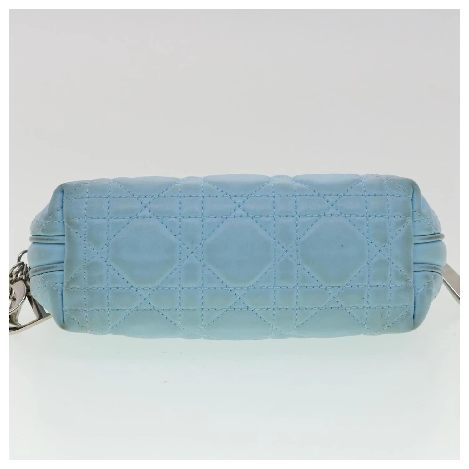 Christian Dior Pochette Lady Dior Canage Agneau Bleu Auth Am3267 7 Christian Dior Pochette Lady Dior Canage Agneau Bleu Auth Am3267 – Image 7