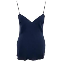 Top Dior En Mousseline De Soie Gaufrée Marine Avec Cordon De Serrage Et Rosaces En Perles De Verre Bleu -Outlet Élégance DIOR 717978 6