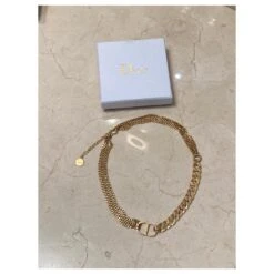 Collier Choker Chaîne CD Christian Dior Bijouterie Dorée -Outlet Élégance DIOR 721157 10
