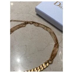 Collier Choker Chaîne CD Christian Dior Bijouterie Dorée -Outlet Élégance DIOR 721157 6