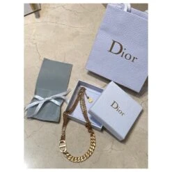 Collier Choker Chaîne CD Christian Dior Bijouterie Dorée -Outlet Élégance DIOR 721157 8
