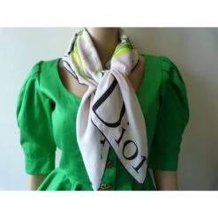 Christian Dior Foulard Blanc Vert -Outlet Élégance DIOR 74983 4