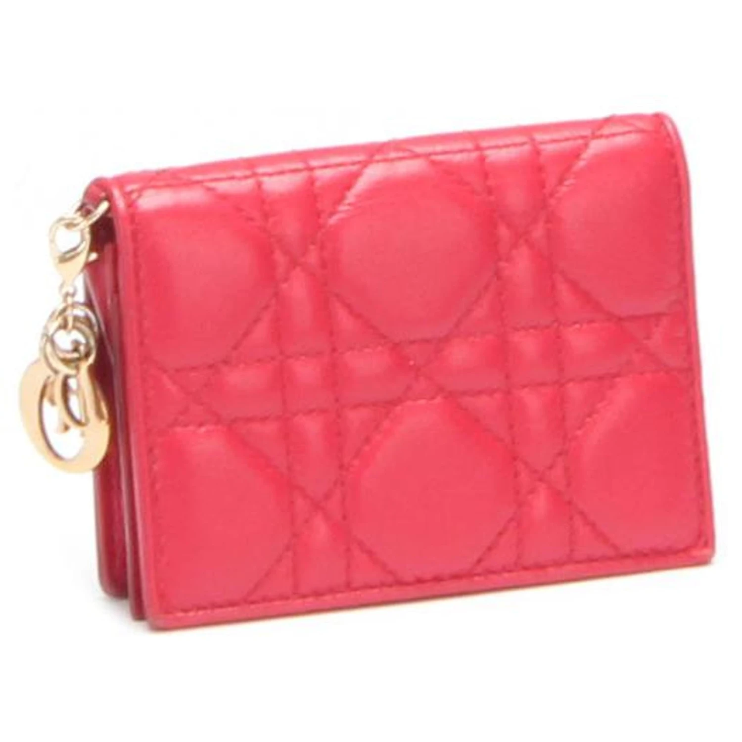 Dior Porte-cartes En Cuir Cannage Rouge 2 Dior Porte-cartes En Cuir Cannage Rouge – Image 2