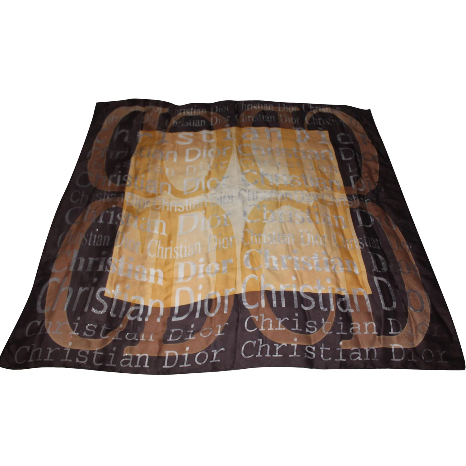 Christian Dior Foulard Marron 2 Christian Dior Foulard Marron – Image 2