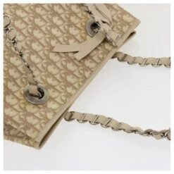 Christian Dior Trotter Canvas Chain Sac à Bandoulière En Cuir PVC Beige Auth Bs3720 -Outlet Élégance DIOR 784268 6