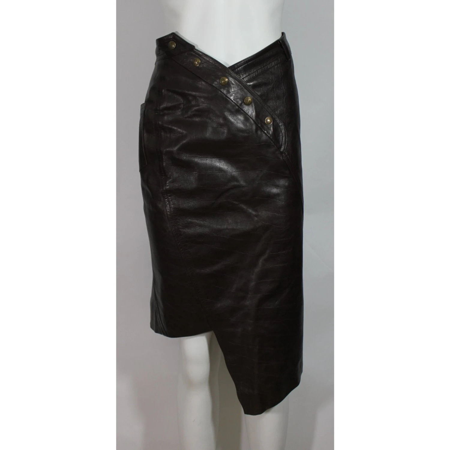 Christian Dior Jupe Cuir Marron 3 Christian Dior Jupe Cuir Marron – Image 3