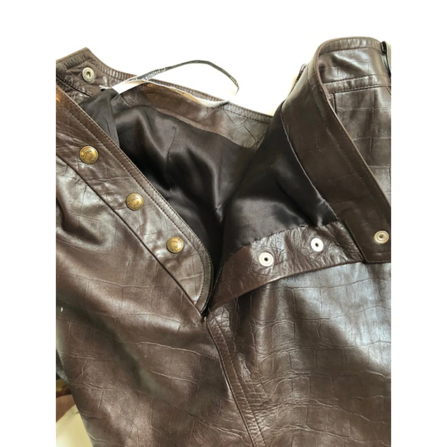 Christian Dior Jupe Cuir Marron 10 Christian Dior Jupe Cuir Marron – Image 10