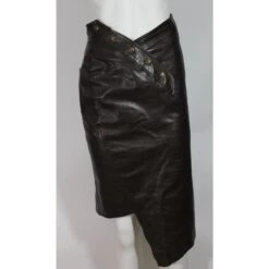 Christian Dior Jupe Cuir Marron 13 Christian Dior Jupe Cuir Marron -Outlet Élégance DIOR 78767 2