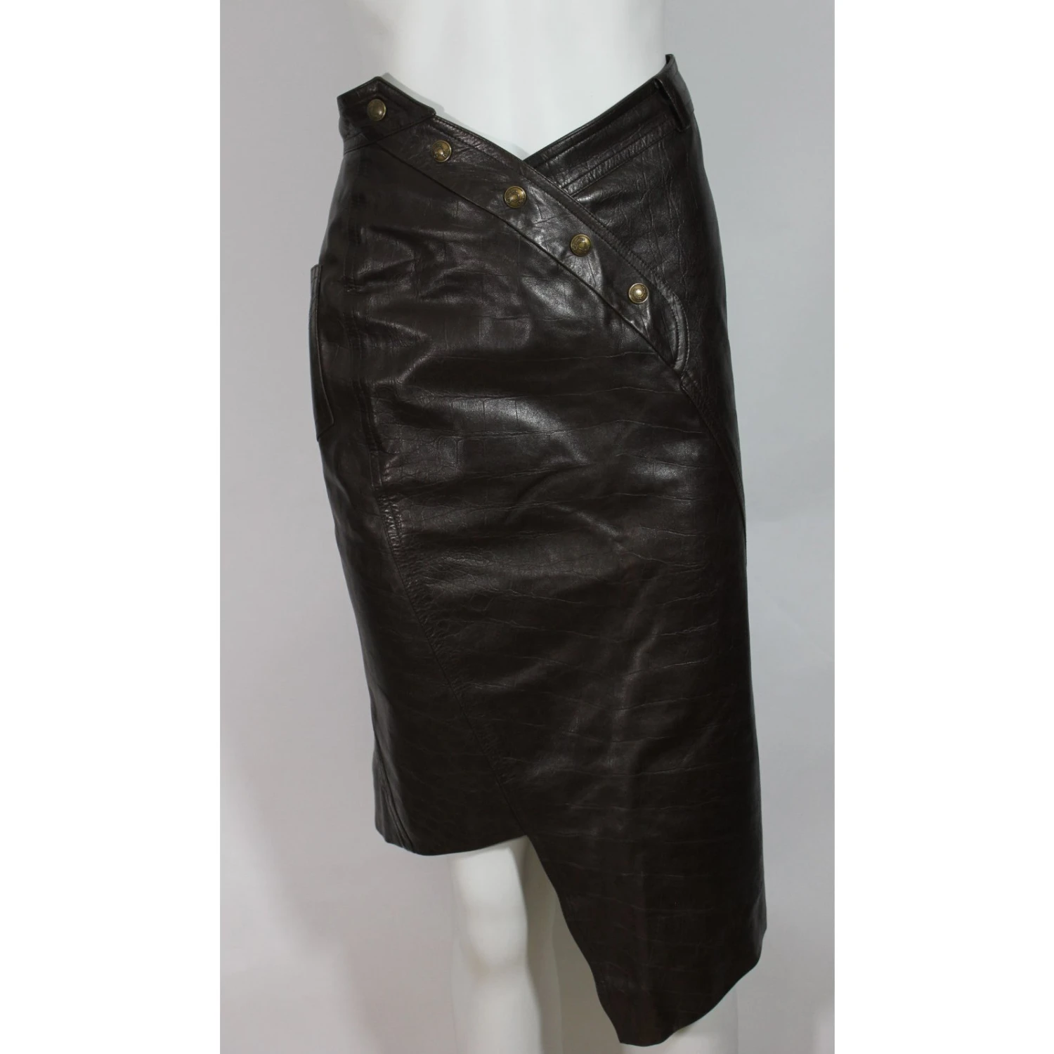 Christian Dior Jupe Cuir Marron 4 Christian Dior Jupe Cuir Marron – Image 4