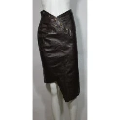 Christian Dior Jupe Cuir Marron 14 Christian Dior Jupe Cuir Marron -Outlet Élégance DIOR 78767 4