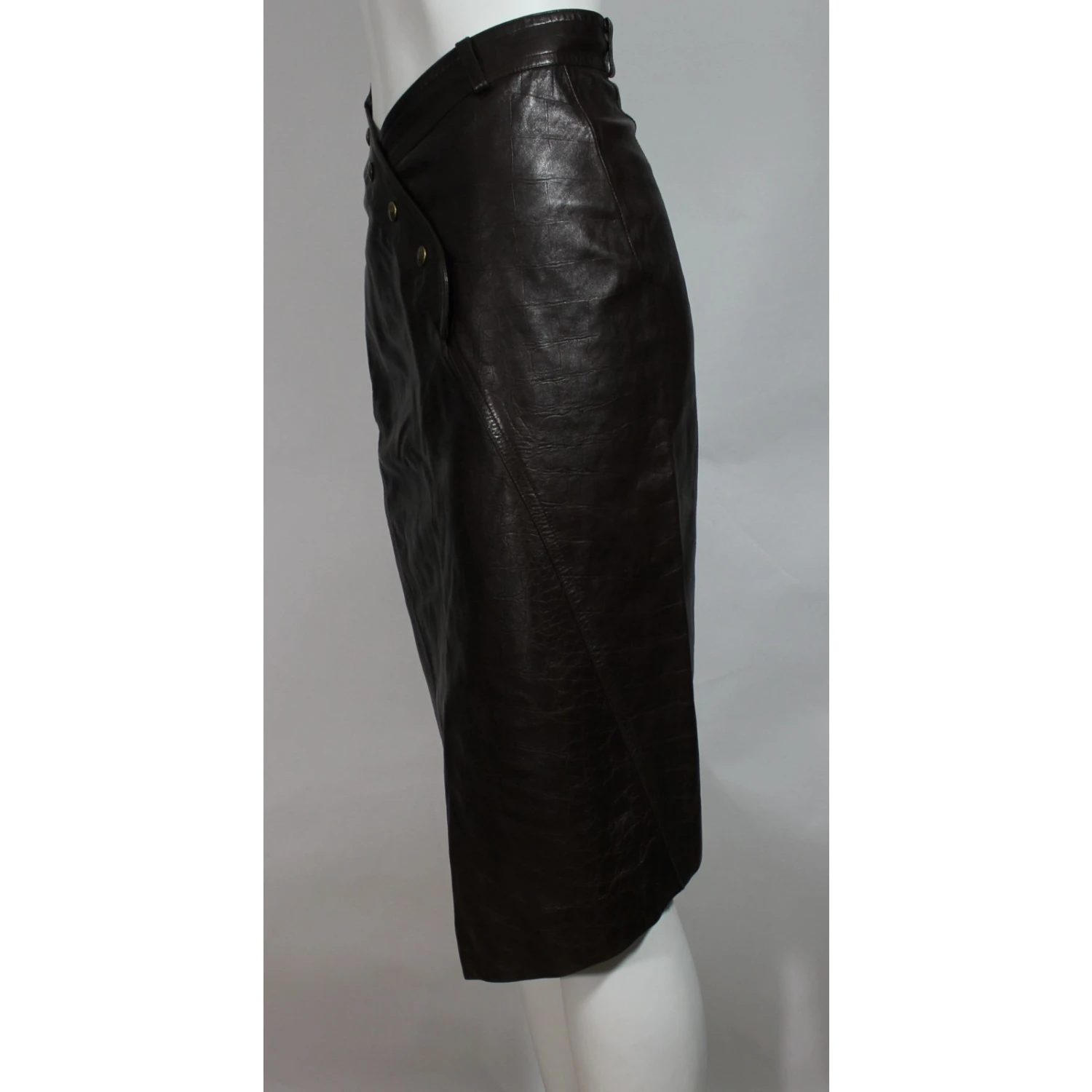 Christian Dior Jupe Cuir Marron 8 Christian Dior Jupe Cuir Marron – Image 8