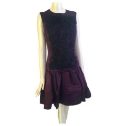 Robe Ornée De Soie Christian Dior Violet -Outlet Élégance DIOR 796847 7