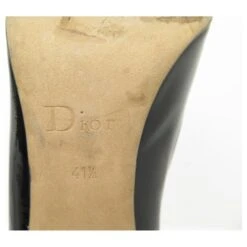 CHAUSSURES CHRISTIAN DIOR ESCARPINS BABIES 41.5 CUIR VERNI NOIR PUMP SHOES -Outlet Élégance DIOR 808197 4