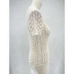 Christian Dior DIOR Maille T.fr 34 Cotton Blanc -Outlet Élégance DIOR 837345 4