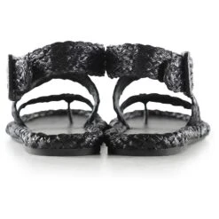 Sandales Tongs à Bride De Cheville En Raphia Tissé Noir Christian Dior -Outlet Élégance DIOR 840654 4