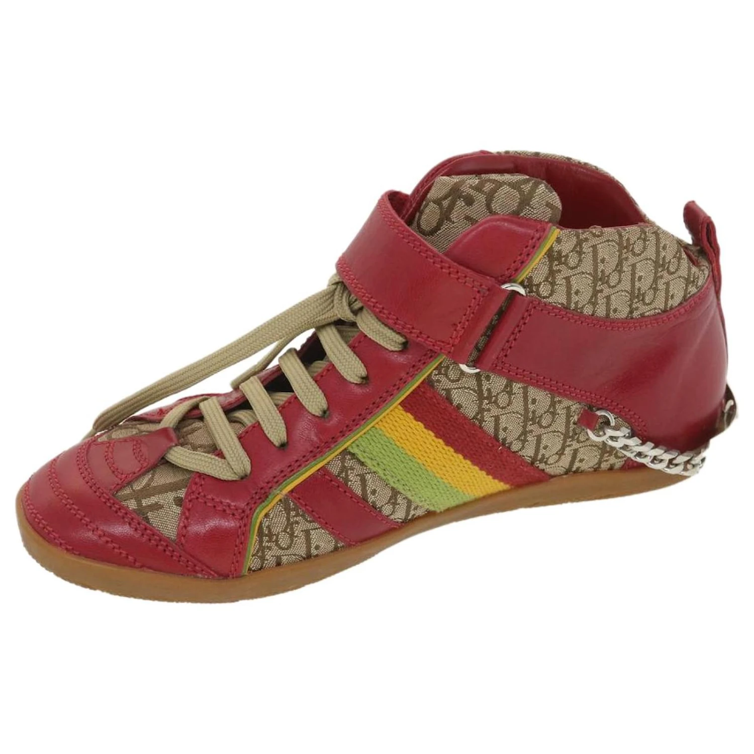 Baskets Christian Dior Rasta Color Baskets Cuir Toile 35 Authentification Rouge 37995 10 Baskets Christian Dior Rasta Color Baskets Cuir Toile 35 Authentification Rouge 37995 – Image 10