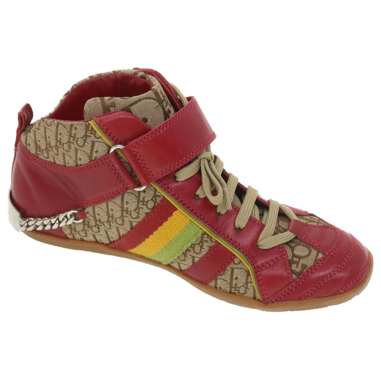 Baskets Christian Dior Rasta Color Baskets Cuir Toile 35 Authentification Rouge 37995 3 Baskets Christian Dior Rasta Color Baskets Cuir Toile 35 Authentification Rouge 37995 – Image 3