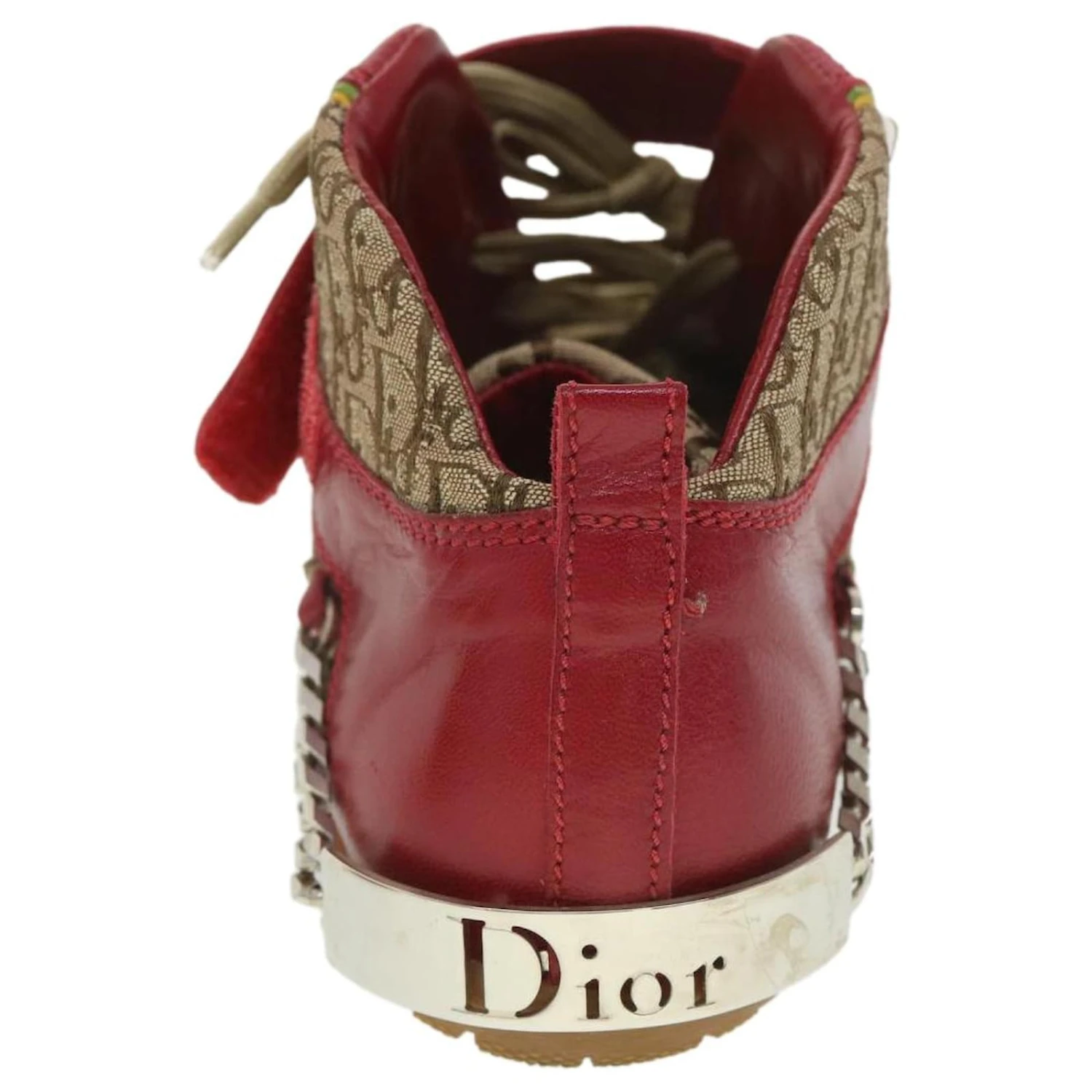 Baskets Christian Dior Rasta Color Baskets Cuir Toile 35 Authentification Rouge 37995 4 Baskets Christian Dior Rasta Color Baskets Cuir Toile 35 Authentification Rouge 37995 – Image 4