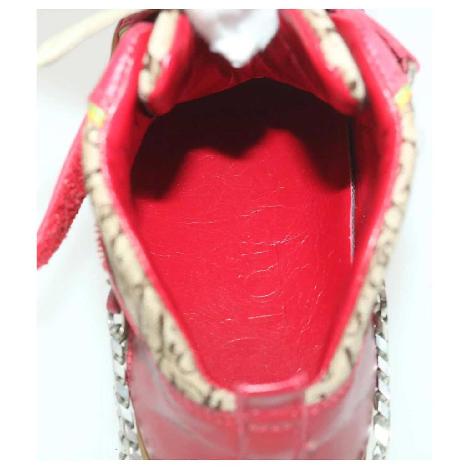 Baskets Christian Dior Rasta Color Baskets Cuir Toile 35 Authentification Rouge 37995 6 Baskets Christian Dior Rasta Color Baskets Cuir Toile 35 Authentification Rouge 37995 – Image 6