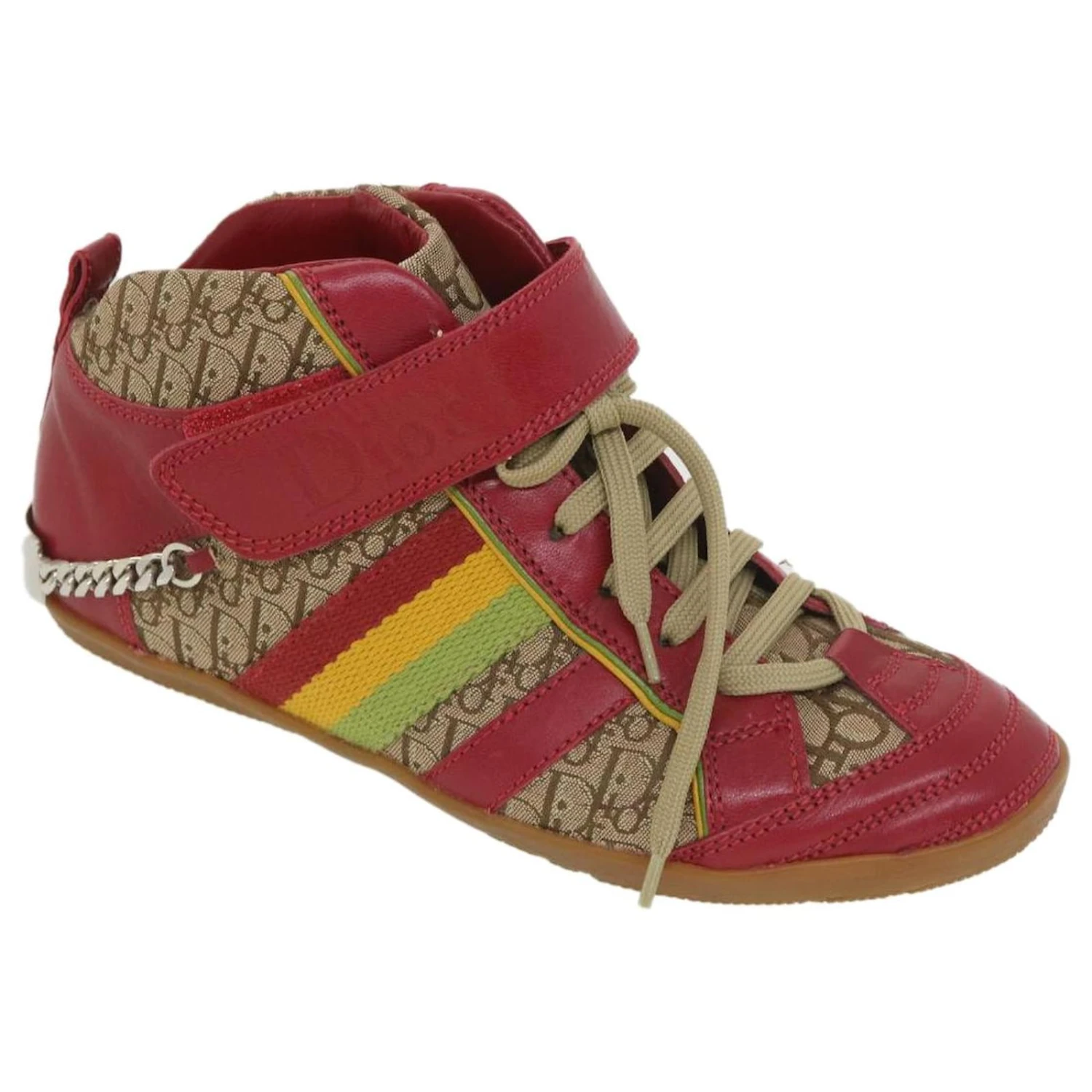 Baskets Christian Dior Rasta Color Baskets Cuir Toile 35 Authentification Rouge 37995 9 Baskets Christian Dior Rasta Color Baskets Cuir Toile 35 Authentification Rouge 37995 – Image 9
