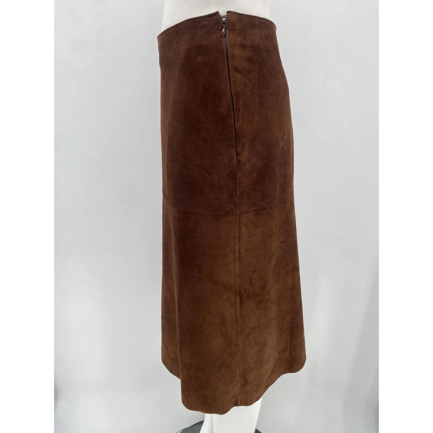 CHRISTIAN DIOR Jupes T.fr 38 Suédée Marron 3 CHRISTIAN DIOR Jupes T.fr 38 Suédée Marron – Image 3