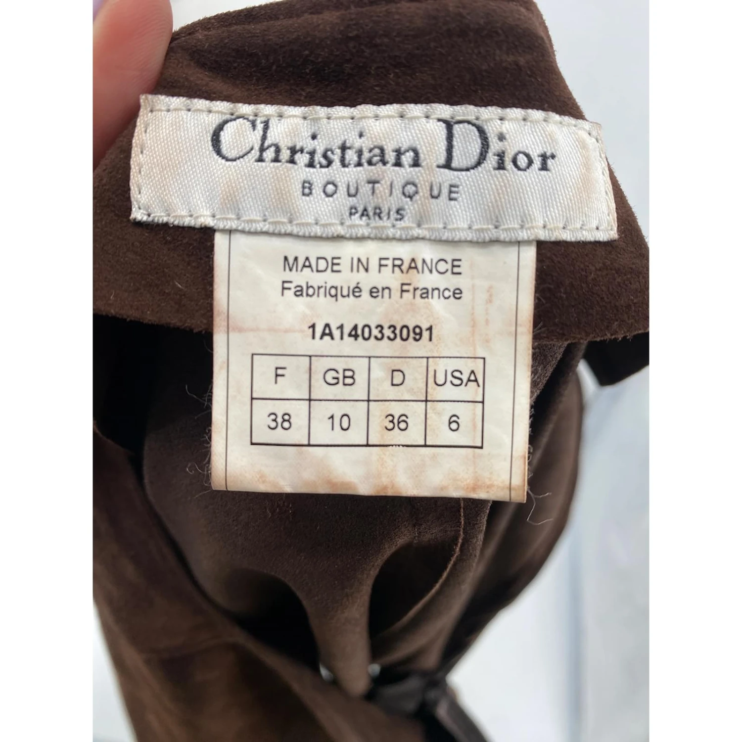 CHRISTIAN DIOR Jupes T.fr 38 Suédée Marron 4 CHRISTIAN DIOR Jupes T.fr 38 Suédée Marron – Image 4