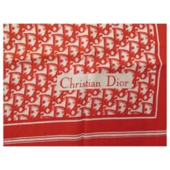 FOULARD CHRISTIAN DIOR CARRE 70 TOILE MONOGRAMME OBLIQUE ROUGE SOIE SCARF -Outlet Élégance DIOR 849209 3