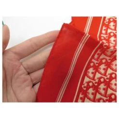 FOULARD CHRISTIAN DIOR CARRE 70 TOILE MONOGRAMME OBLIQUE ROUGE SOIE SCARF -Outlet Élégance DIOR 849209 8