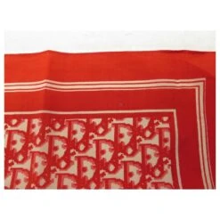 FOULARD CHRISTIAN DIOR CARRE 70 TOILE MONOGRAMME OBLIQUE ROUGE SOIE SCARF -Outlet Élégance DIOR 849209 9