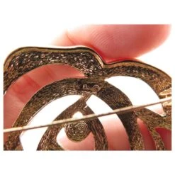 Autres Bijoux VINTAGE BROCHE CHRISTIAN DIOR FLEUR ET STRASS EN METAL DORE FLOWER BROOCH Doré -Outlet Élégance DIOR 849222 5