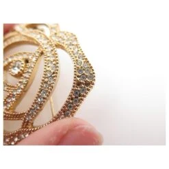 Autres Bijoux VINTAGE BROCHE CHRISTIAN DIOR FLEUR ET STRASS EN METAL DORE FLOWER BROOCH Doré -Outlet Élégance DIOR 849222 6