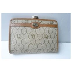 CHRISTIAN DIOR Porte Chéquier Et Porte Monnaie Toile Monogramé Vintage TBE Beige -Outlet Élégance DIOR 851240 4
