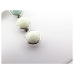 BOUCLES D'OREILLES CHRISTIAN DIOR PENDANTES PIERRES RONDES VERTES EARRINGS Argenté -Outlet Élégance DIOR 854902 10