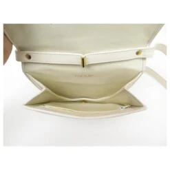 VINTAGE SAC A MAIN CHRISTIAN DIOR BESACE BANDOULIERE CUIR GRAINE BLANC HAND BAG -Outlet Élégance DIOR 855028 6