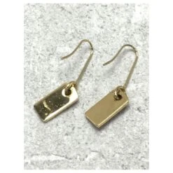 *Boucles D'oreilles Christian Dior Plate Logo Rouge Bijouterie Dorée -Outlet Élégance DIOR 861321 4