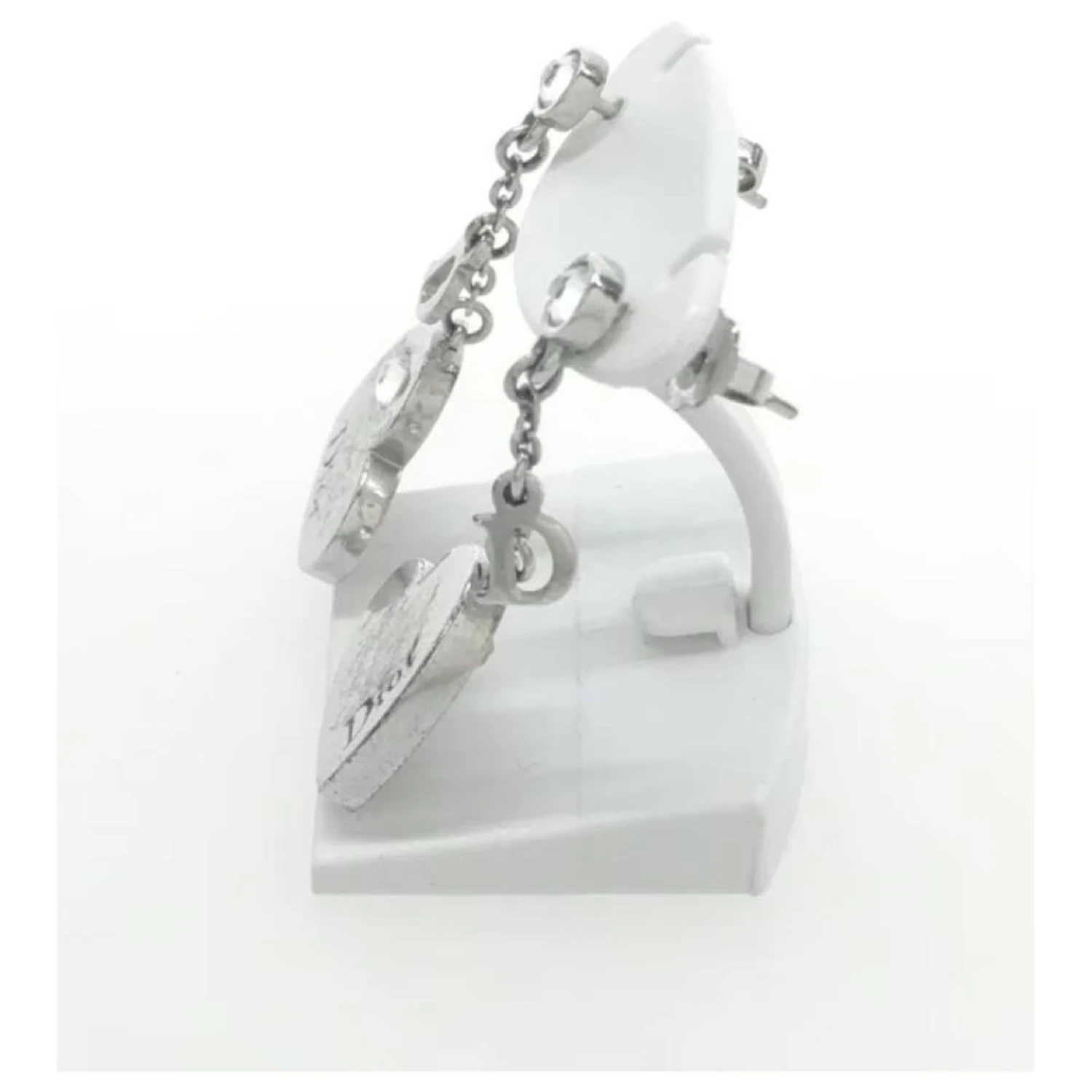 *Boucles D'oreilles Christian Dior Motif Cœur Bijouterie Argentée 2 *Boucles D'oreilles Christian Dior Motif Cœur Bijouterie Argentée – Image 2