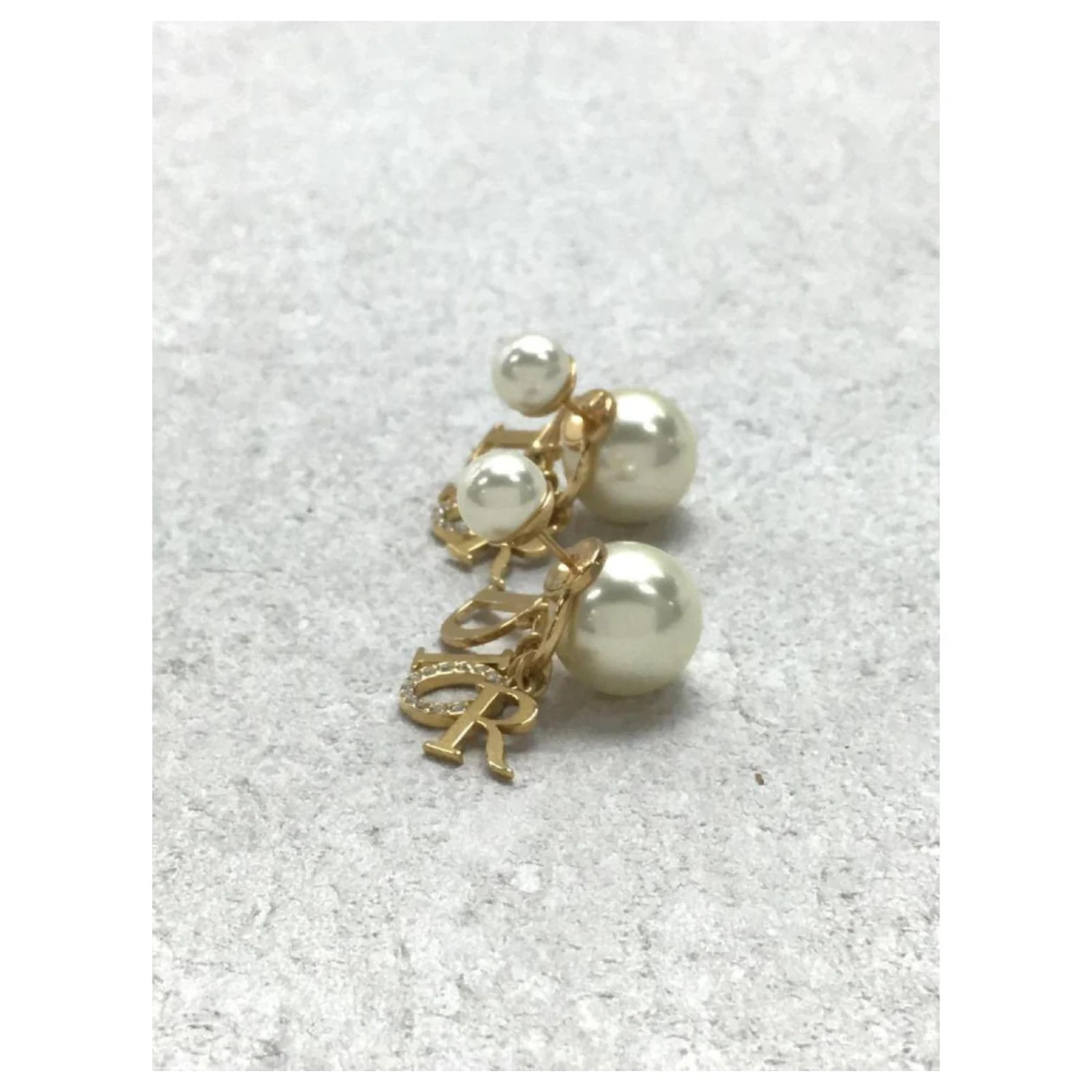 *Boucles D'oreilles Perle Christian Dior TRIBALES Blanc Bijouterie Dorée 2 *Boucles D'oreilles Perle Christian Dior TRIBALES Blanc Bijouterie Dorée – Image 2